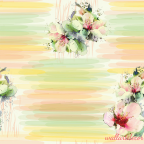 halvány színű csíkos és virágos tapéta 6