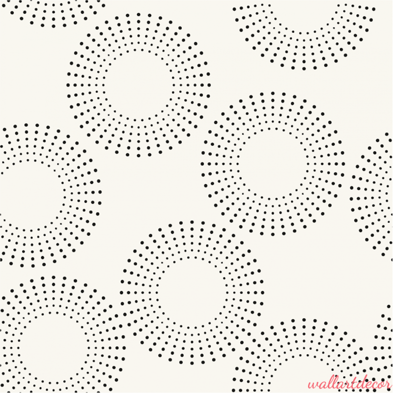 fekete pontozott kör mintás tapéta 8