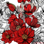 piros-fekete virág mintás tapéta 5