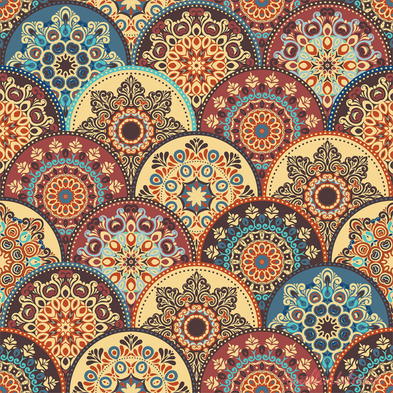  színes mozaik mintás tapéta 8
